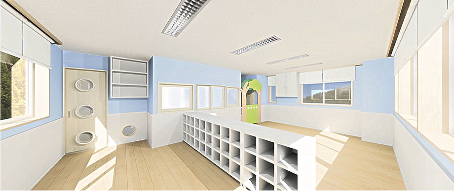 2019年4月開園予定の砂押こころ保育園の完成予想イメージです。